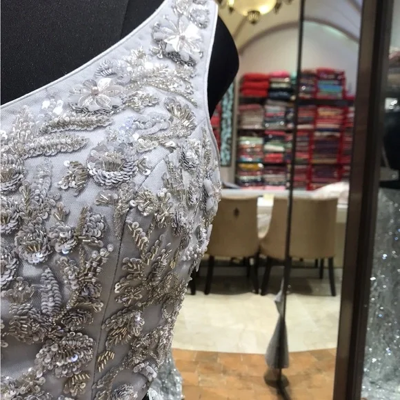 Embellished evening gown reception outfit prom